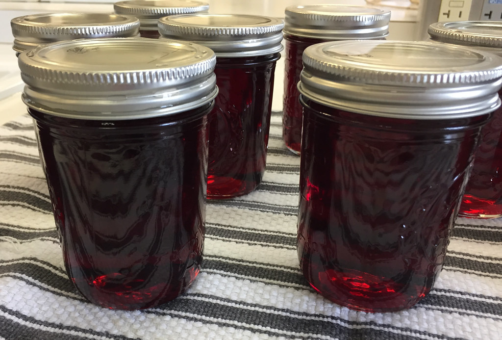 Preserved fruit in jars